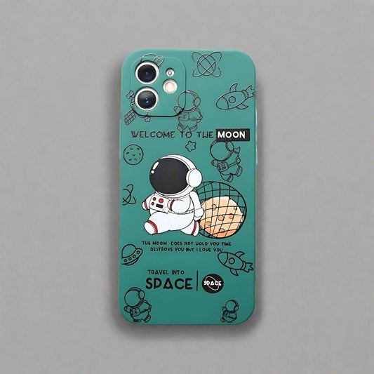 iPhone 11 Green Space Astronaut Silicone Case