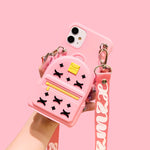 iPhone 12 Pro Pink Crossbody Purse Case